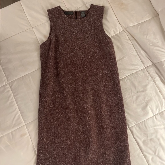 Maroon woven fall mini dress twill chevron - Picture 2 of 6